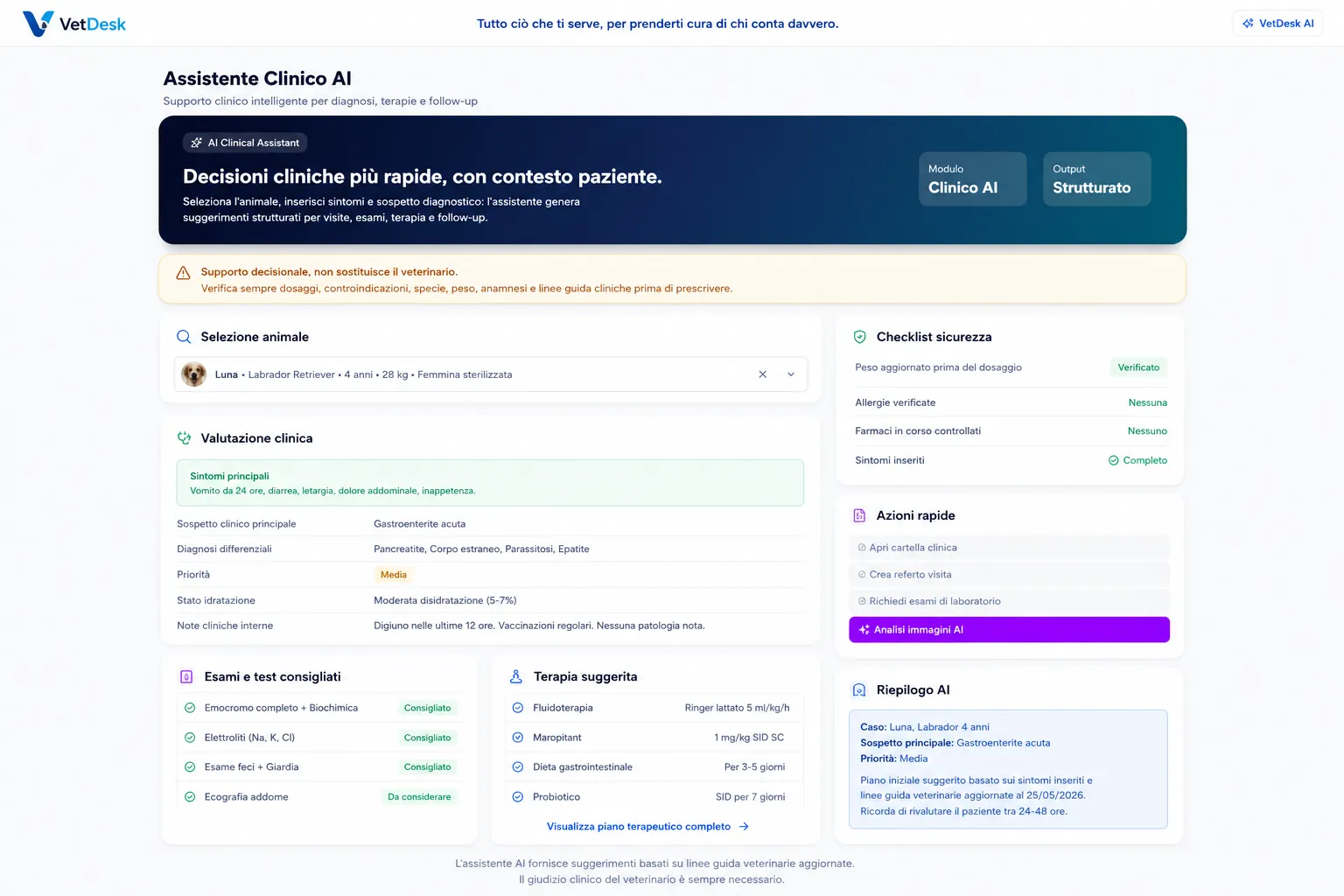 VetDesk klinischer KI-Assistent