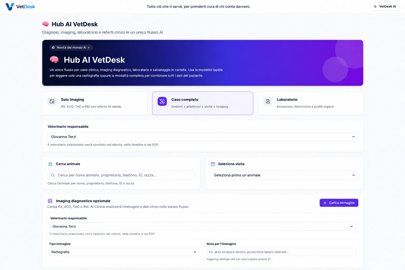 Hub AI di VetDesk